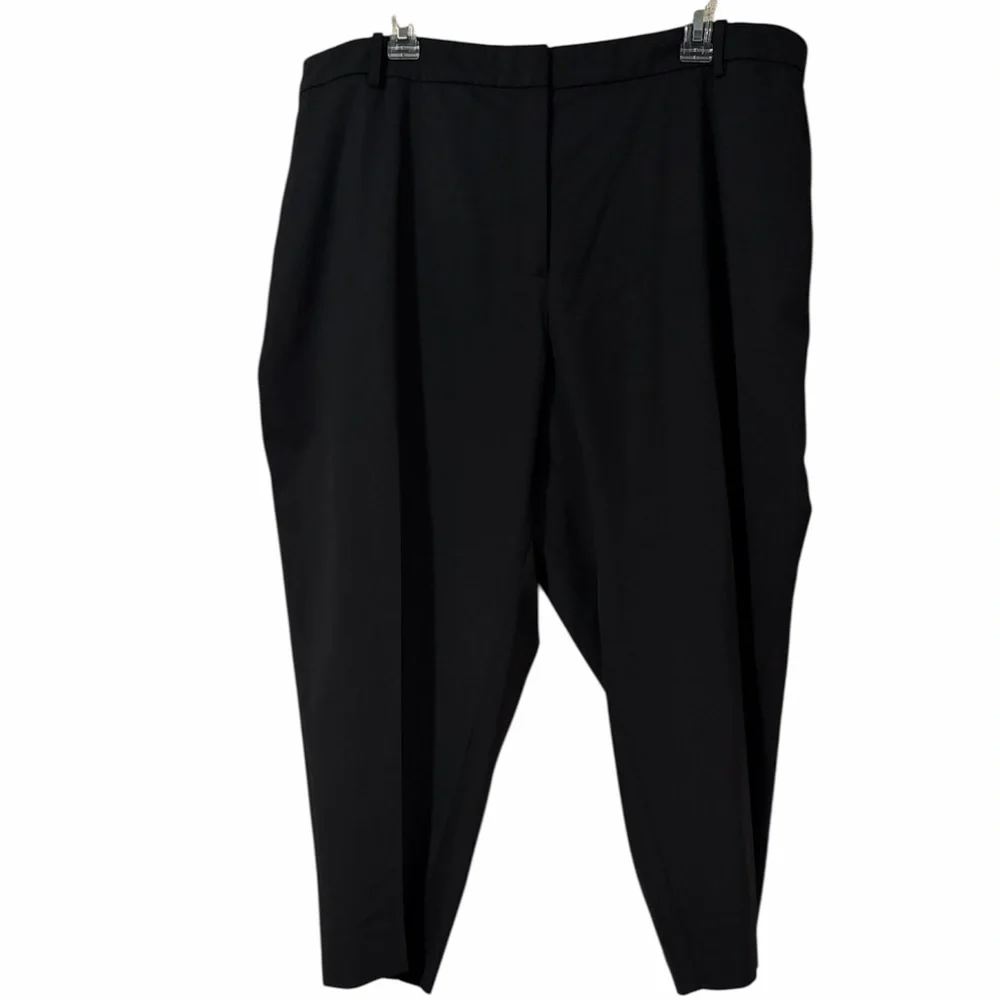Lafayette 148 Clinton Black Ankle Pants Size 20W Light Wool Straight Leg - Picture 4 of 15